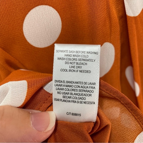 NWT Danny and Nicole Orange White Polka Dot Fit and Flare Pin Up Dress Size 10 - Picture 10 of 10